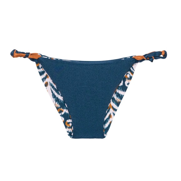 New RIO DE SOL Brazilian Bikini Bottom Ikat Essential Reversible Navy Blue Large - Picture 6 of 11